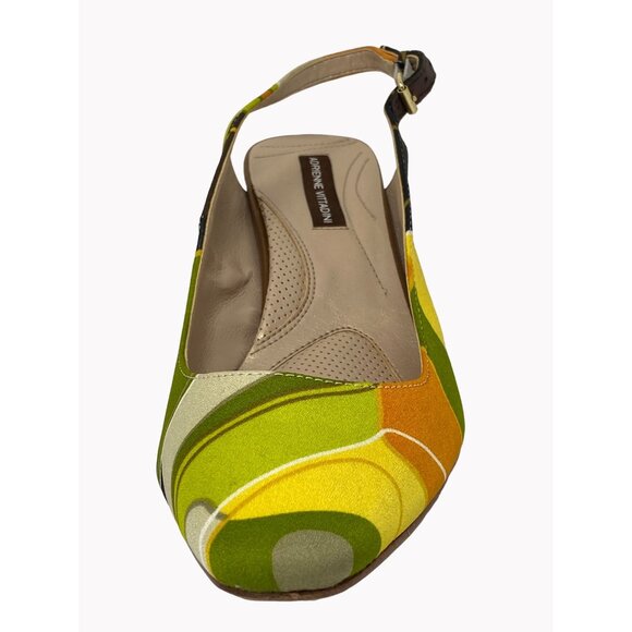 Adrienne Vittadini Merry Womens Size 10M Multicolor Slingback Block Heel Pumps - Picture 5 of 13